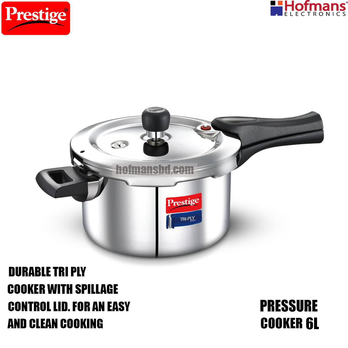 Prestige Triply Stainless Steel Pressure Cooker-6L