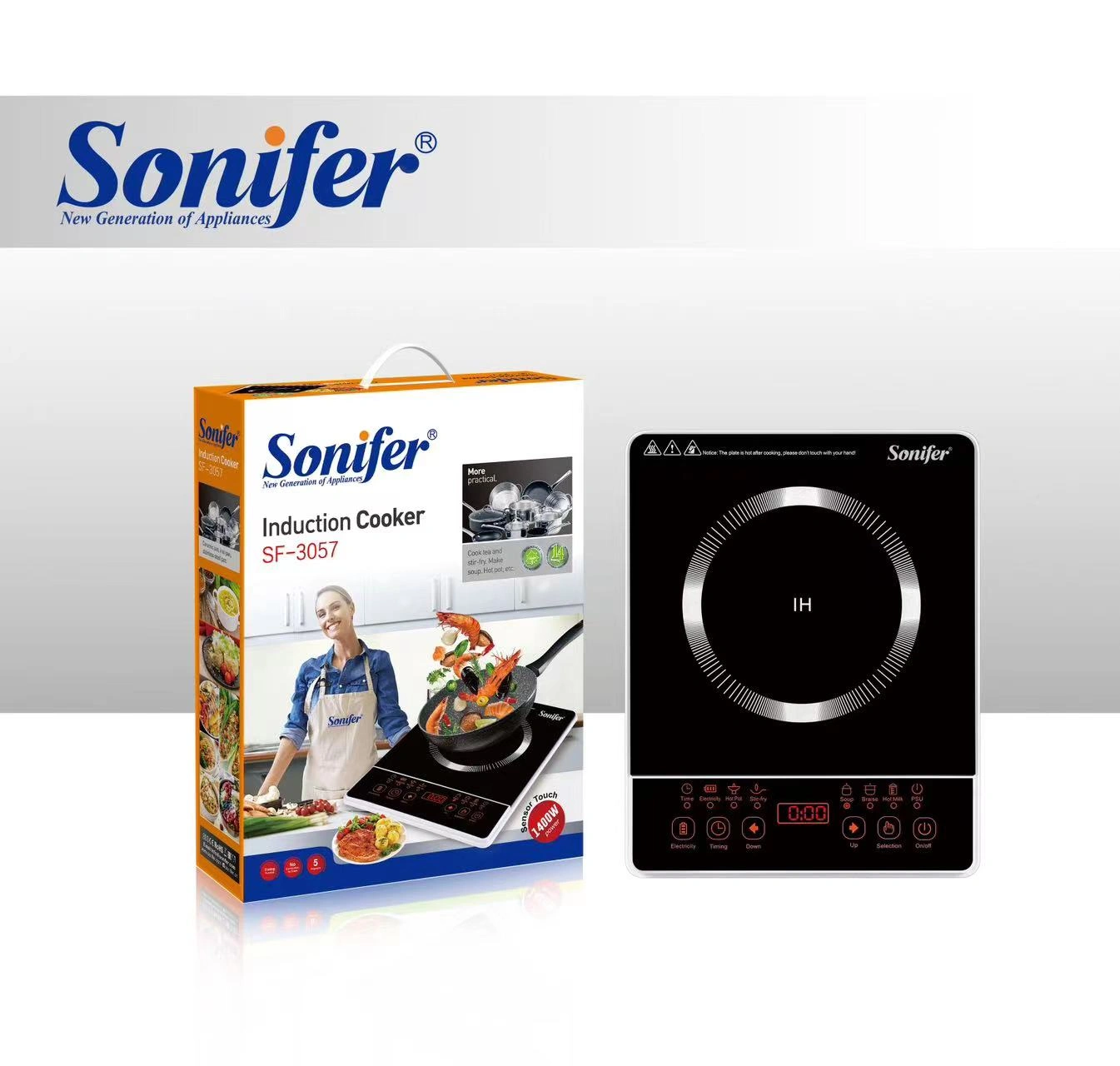 SONIFER SF-3057 Ceramic Surface Electric Stove Heater Electric Cooktop 1400W