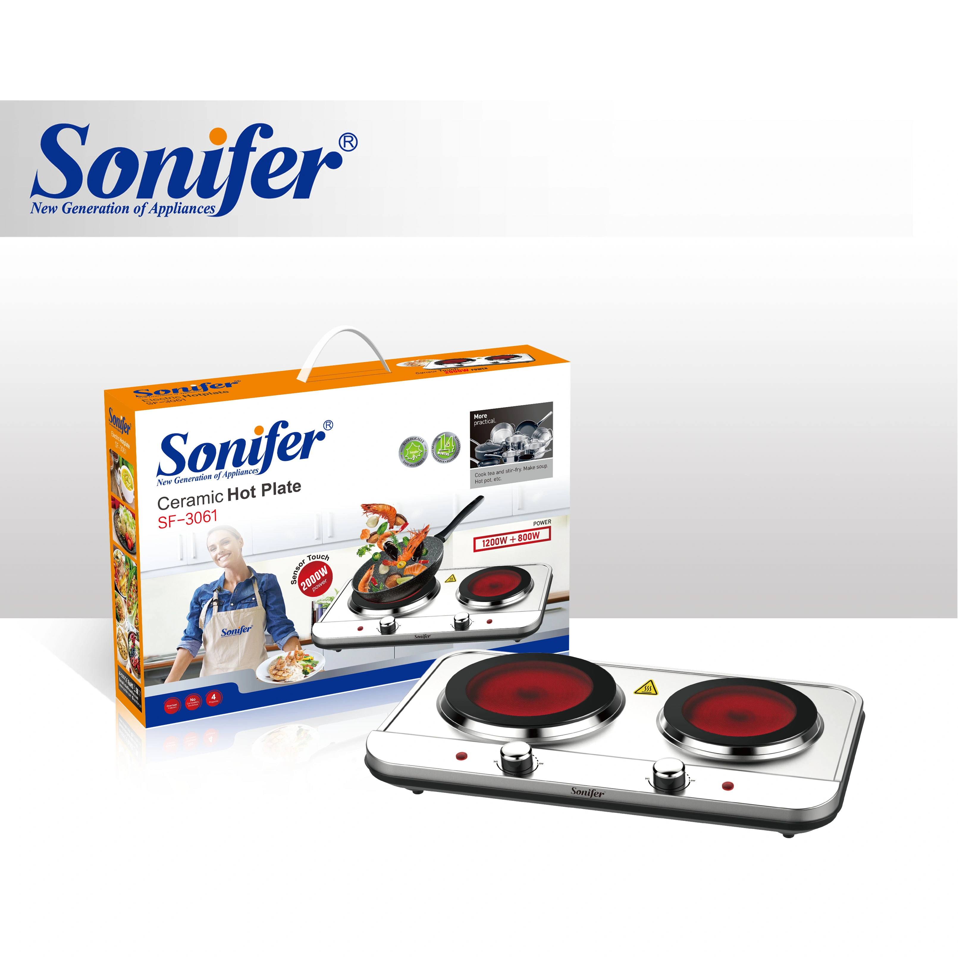 Sonifer SF-3061 new kitchen appliances 2000w hotplate without gas cooking double burner electric stove